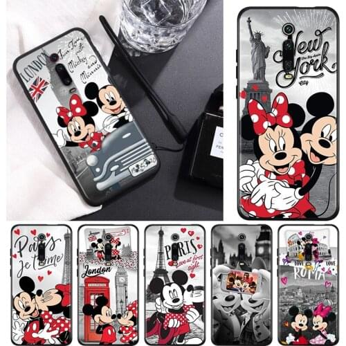 Mickey Minnie Travel For Xiaomi Redmi 9T 9I 9AT 9A 9C 9 8A 8 7A 7 6A 6 5A 5 4X PRO Prime Plus Black Soft Phone Case