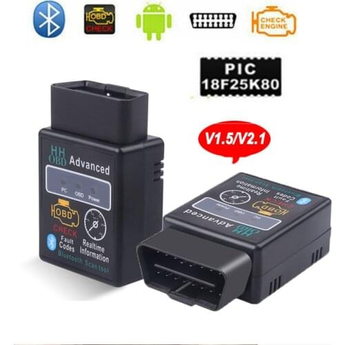 OBD2 HH OBD ELM327 V1.5/V2.1/Pic18f25k80 OBDII CAN BUS Check Engine Car Auto Diagnostic Scanner Tool Interface Kit For Android