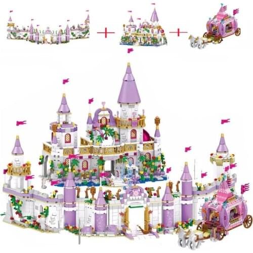 Friends Princess Windsors Castle Carriage Model Building Blocks DIY Figures City Bricks Toys For Children Girls Christmas Gift