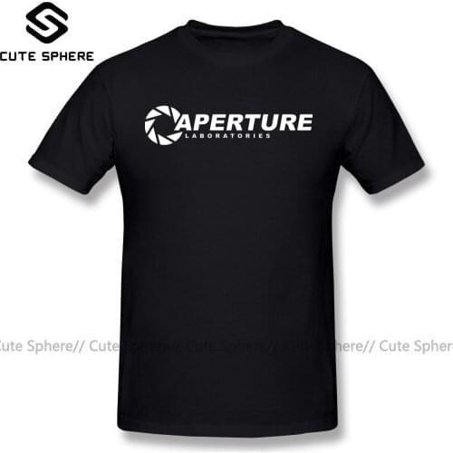 Portal T Shirt Aperture Laboratories T-Shirt Male Funny Tee Shirt Print Big Short Sleeves 100 Percent Cotton Beach Tshirt