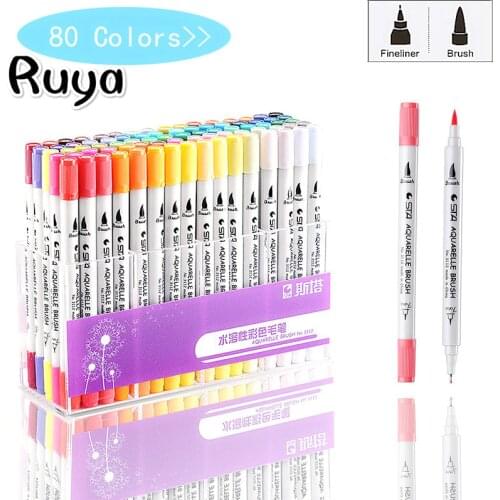 Colors Art set Markers highlighters Brush Pen for school Sketch Alcohol Based Dual Head Manga Drawing Supplies colores graffiti