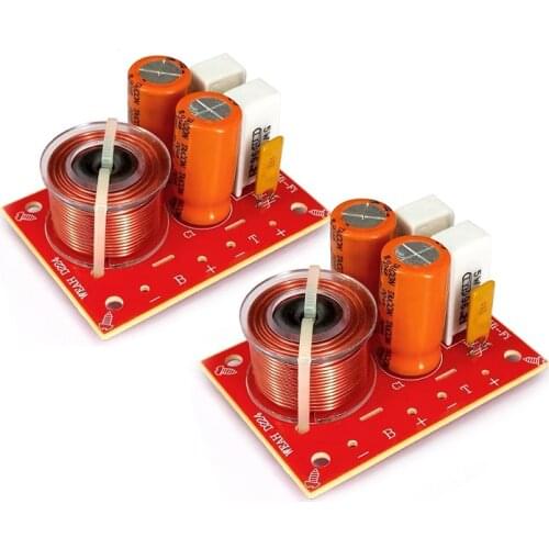 2PCS 2 Way 80W DIY Speaker Filter Circuit Treable Bass Frequency Divider Home Theater Hifi Stereo Audio Crossover Filters