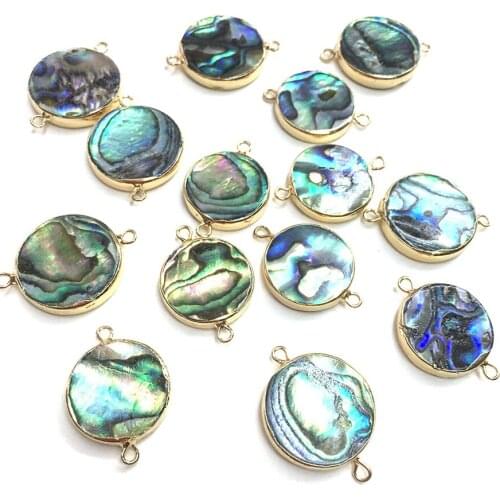 Shell Connector For Jewelry Making Round Conch-shell Charms DIY Necklace Bracelet Earring Handiwork Sewing Craft Accessory