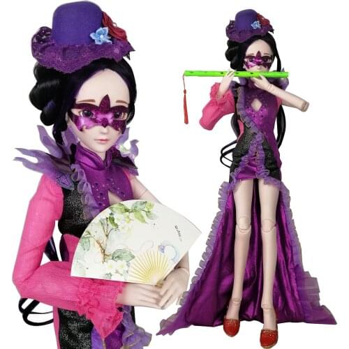 EVA BJD 1/3 BJD Doll Witch Chinese Original 60cm 24in 22 Ball Joint Doll SD Dolls Fairy Toy with Makeup Dress Shoes Wig Flute