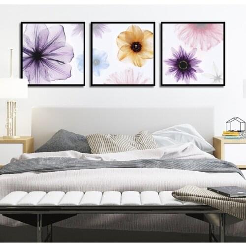 Minimalism Style Colorful And Beautiful Flowers Posters Home Decoration Canvas Painting Print Wall Picture for Living Room