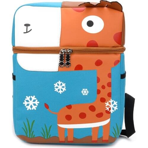 Mochila de niño lindo de dibujos animados en 3D con estampado de jirafa bolsa de animales niña niño mochila de niño