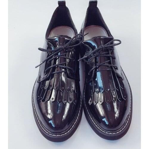 Retro Mens Japanese School Student Uniform Shoes Anime Cosplay High Heel Tassel Shoes Lace Up