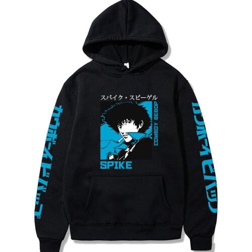 Anime Cowboy Bebop Print Hoodies Men Long Sleeve Sweatshirts Harajuku Funny Tops