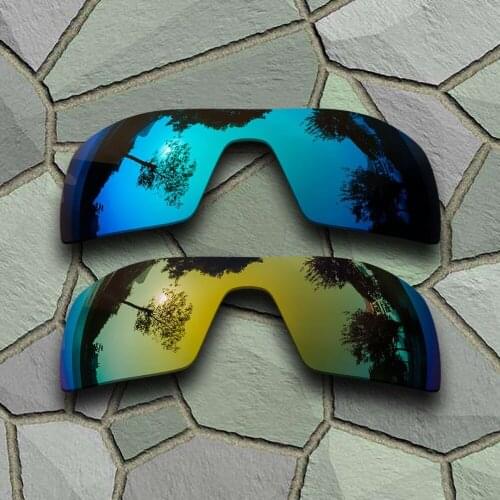 Sky Blue&Yellow Golden Sunglasses Polarized Replacement Lenses for Oakley Oil Rig