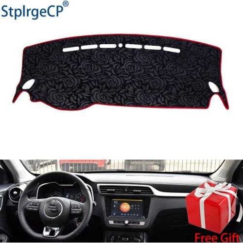 Rose Pattern Non-slip Car Dashboard Cover Dash Mat Pad DashMat ANti-UV Car Sticker for MG ZS EZS 2017 2018 2019 Car Styling