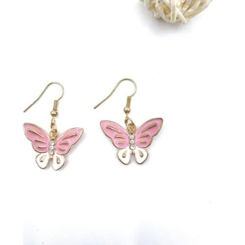 2021 brand new butterfly earrings Korean fashion dripping alloy animal pendant earrings jewelry cute ladies earrings earrings