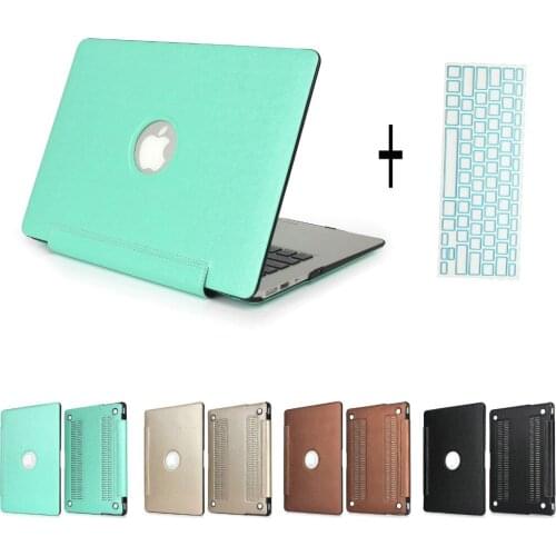 New Laptop Case Cover Matte Folio PU Leather For Macbook Pro 13 15 Retina Air 11 13+ Keyboard Cover