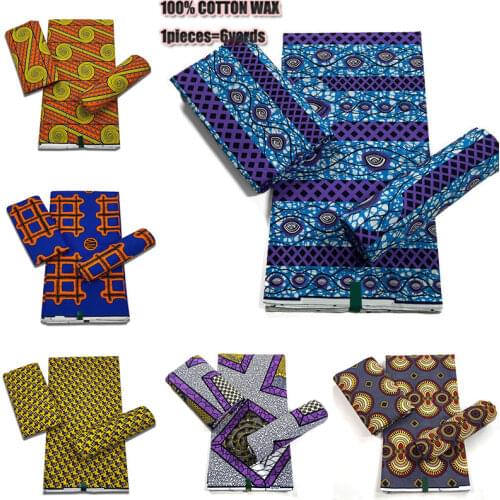 African Veritable Real Wax Prints Kente Fabric Sewing Dress Tissu Patchwork Ankara Wax 100% Cotton Top Quality Material TV47-8