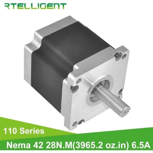 Rtelligent Nema 42 High Torque 28N.M Stepper Motor 110A28 1.8Deg 19mm Diameter 4 Lead Step Motor CNC Kit Mechanical Machine
