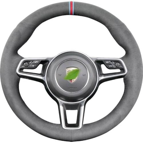 DIY Alcantara Hand Sewing Car Steering Wheel Cover For Porsche Taycan Panamera 718 971 Grip Cover car accessories