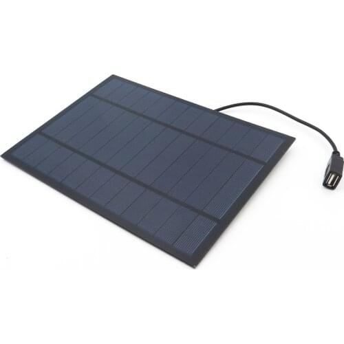 Solar Cell 6V 6W Polycrystalline Solar Panel Charger DIY Solar Charge Battery 30cm cable 5V USB output 6VDC