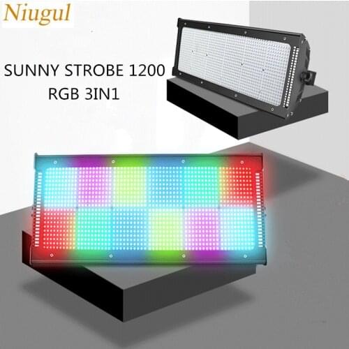 Sunny Strobe 1200 RGB Stage Lighting Effect 1200 Leds Strobe Lights DMX512 600W LED Flash Light DJ Lighting Equipment 12 Section