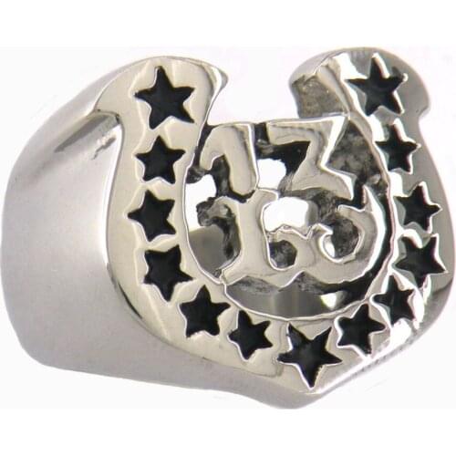 FANSSTEEL Stainless steel jewelry HORSESHOE SHAPE STARS LUCKY 13 RING FSR10W84