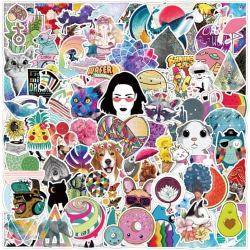 50PCS Mixed INS Style Cartoon Stickers DIY Bike Travel Luggage Guitar Laptop Waterproof Classic Sticker Decal for Kid Toy Gift