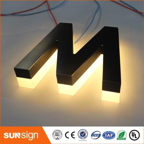 Stainless steel warm white led back lighting advertising letters