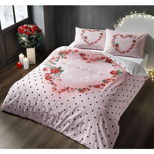 TAÇ Valentines Day Glow Shining Double Duvet Cover Set Lover Pink