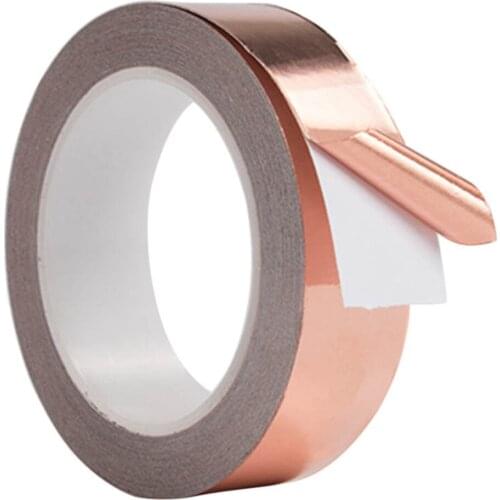 30mm Waterproof Pure Copper Tape Self-Adhesive High Temperature Resistance Anti-Radiation Hand Tools B99