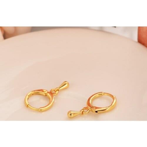 Gold waterdrop beads drop Earrings Women/Girl,Love Trendy fashion Jewelry wedding bridal party kids children best gift