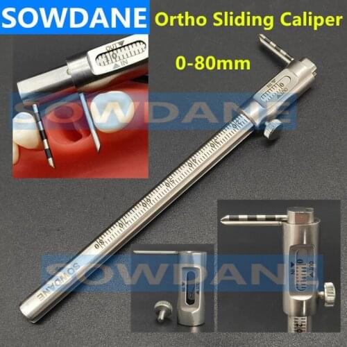 1pc Dental Teeth Whitening Sliding Caliper Measuring Instrument Dental tooth Measuring caliper ruler 0-95 mm Stainless Steel