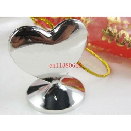 100pcs/lot Free Shipping Wedding favors Silver Heart Place Card Holder Photo Stand bachelor party Supplies Bachelorette favors