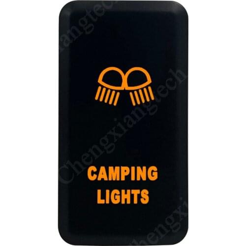 CAMPING LIGHTS Push Button Switch Orange LED For Toyota Landcruiser Hilux FJ Cruiser ON OFF Switch With Wire 12 Volt 3Amp