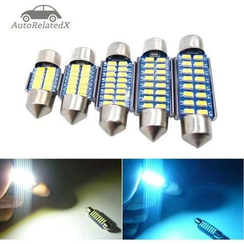 1x Festoon CANBUS 28mm 31mm 36mm 39mm 41mm C5W led ERROR FREE 3014 smd car interior reading lamp white blue light bulb dome lamp
