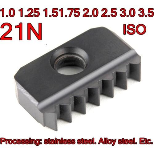 21N 1.0 1.25 1.5 1.75 2.0 2.5 3.0 3.5 ISO BR215 5pcs/set Threaded Milling insert Processing: stainless steel. Alloy steel. Etc