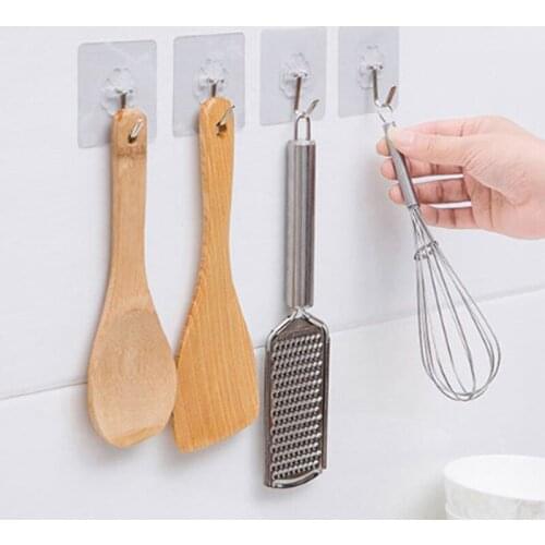 50PC Transparent Hook Strong Transparent Suction Cup Wall Door Wall Hooks for Hanging Kitchen Bathroom Accessories Kitchen Hooks