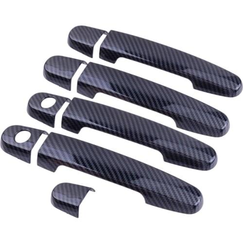 9Pcs/Set Carbon Fiber Style Car Side Door Handle Cover Molding Trim Fit For Toyota Corolla 2008-2013 2007 2006 2005 2004 2003