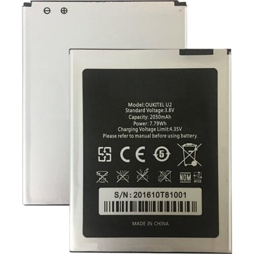 2PCS 2050mAh For Oukitel U2 Battery Bateria Accumulator AKKU High Quality