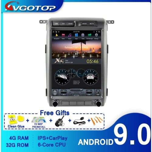 AVGOTOP Android 9.0 Tesla automotivo central multimidia for FORD- F150 2011-2014 6 core+4G+64G IPS Screen