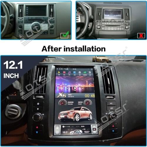 12.1 inch PX6 Android 9 Tesla Style Vertical Screen GPS Navigation Car Multimedia Radio Player For Infiniti FX35/FX45 2004-2008