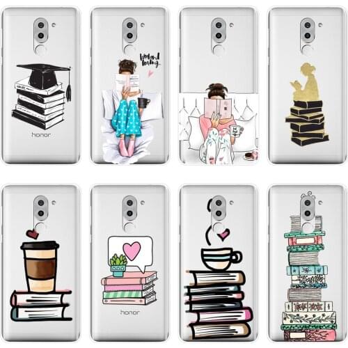 TPU Book Girl Heart Coffee Back Cover For Huawei Honor 6 5A 4X 5X 6X Soft Silicone Phone Case For Huawei Honor 4C 5C 6A 6C Pro