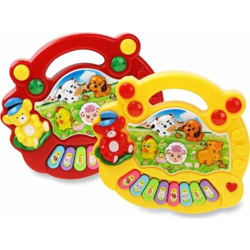 Farm Animal Mobile Piano Musical Toy Electronic Keyboard with Cartoon Sound Song Early Educational Instruments Toys Gift for Kid