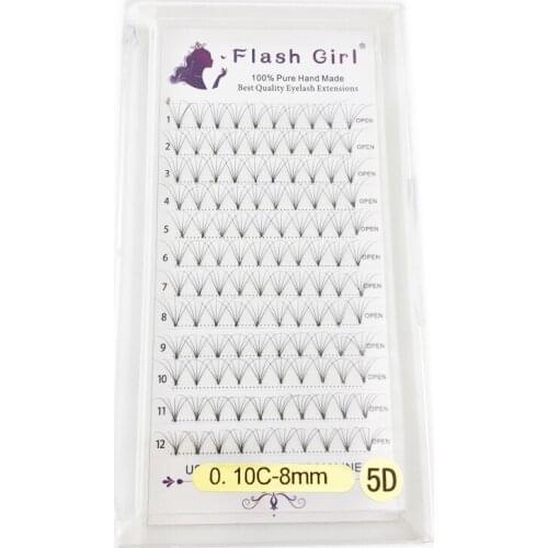 Flash Girl Makeup Wholesale 3D 0.10MM C Premade Volume Fans Handmade Eyelash Extensions Wispy False Eyelash