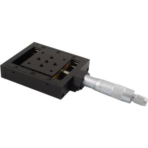 PT120-25-53 High-precision manual linear translation stage, moving slide table, size 65*65mm micro-head drive, stroke 25mm