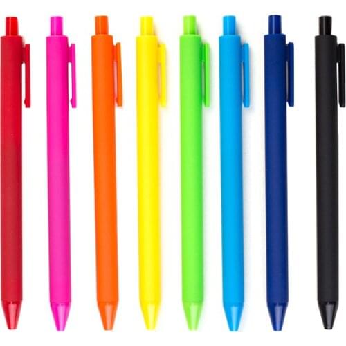 50pcs/lot candy color push gel pen black ink rollball pen school office stationery promotion gift sign pen