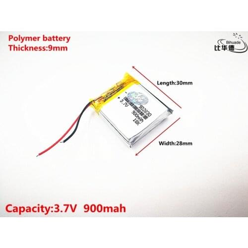 Good Qulity 3.7V,900mAH,902830 Polymer lithium ion / Li-ion battery for TOY,POWER BANK,GPS,mp3,mp4