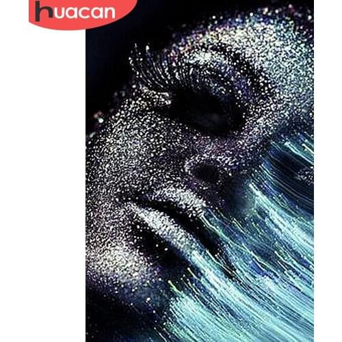 HUACAN Diamond Painting Full Round Square Portrait Woman 5D DIY Diamond Embroidery Sale Fantasy Mosaic Home Decor