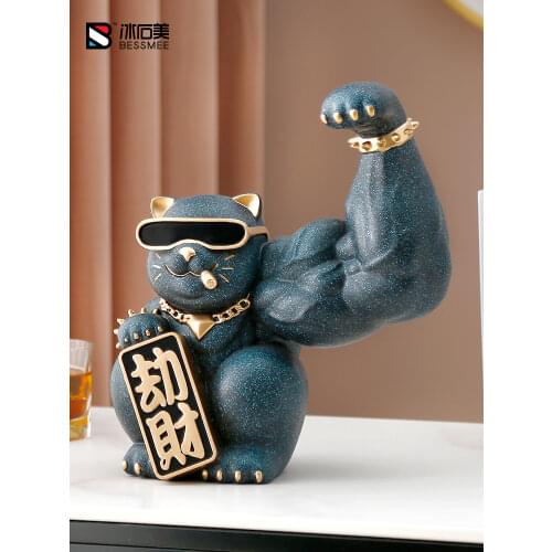 Kirin rob money cat arm muscles web celebrity plutus cat At the front desk place porch counter decoration feng shui decorations