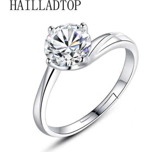 Classic Proposal Ring Zirconia Shiny Silver Plated Rings Flower Woven Love Ring Female Crystal Fashion Rings Valentine Gift