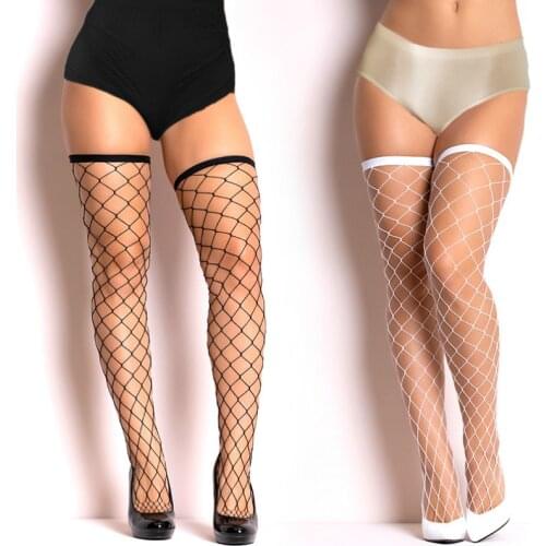 2020 Hot Sexy Stocking Woman Hollow Out High Waist Net Lace Fishnet Top Garter Belt Thigh-Highs Stockings Pantyhose medias mujer