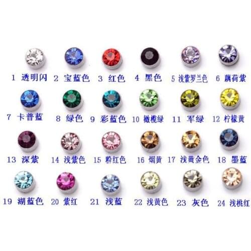 7mm magnet stud earring 24colors not need hole Children Jewelry Wholesale Ear Nail magnetism Gem Stone Spark Fancy Cute