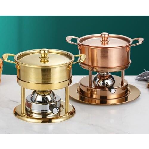 Copper hot pot commercial buffet upscale clubhouse inflatable gas stove single pot 018