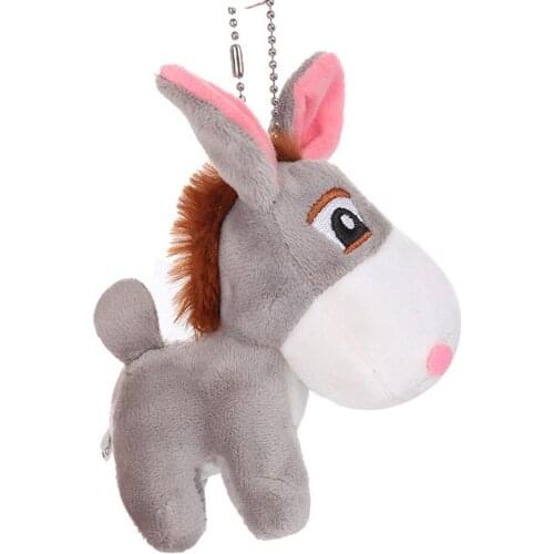 Cute Plush Keychain Little Donkey Pendant Key chain Fun Plush Doll Children Toy Backpack Phone Accessories брелок для ключей 4